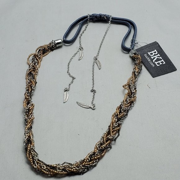 BKE chic multitone intertwined with silver chain in back of necklace - Picture 2 of 4